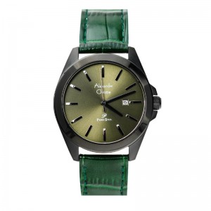 Alexandre Christie AC 1023 Black Green Leather Lady MDLIPGN